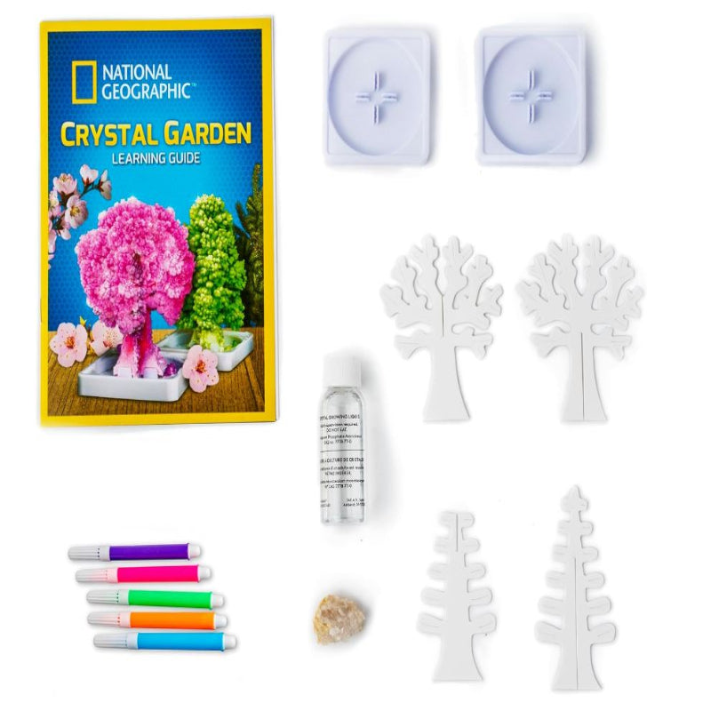 National Geographic Crystal Garden Growing Kit for Kids - Educational Science Kits for Kids Ages 8+ Grow Real Rose Quartz Crystal Trees, STEM Gifts for Boys and Girls 8+