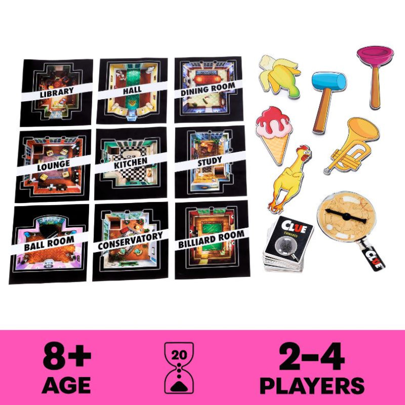 Spin Master Games, Clue Giant Edition, Family Game for Indoor & Outdoor Fun with Big Oversized Board, for Family and Kids, 2-4 Players, Ages 6 & Up