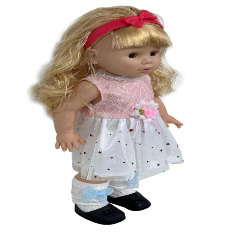 Cufan 9399C Blow Mold Body Doll with Sound and Dress, 40 cm Size