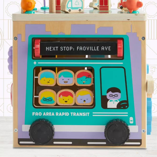 FAO Schwarz Busy City Wooden Activity Cube