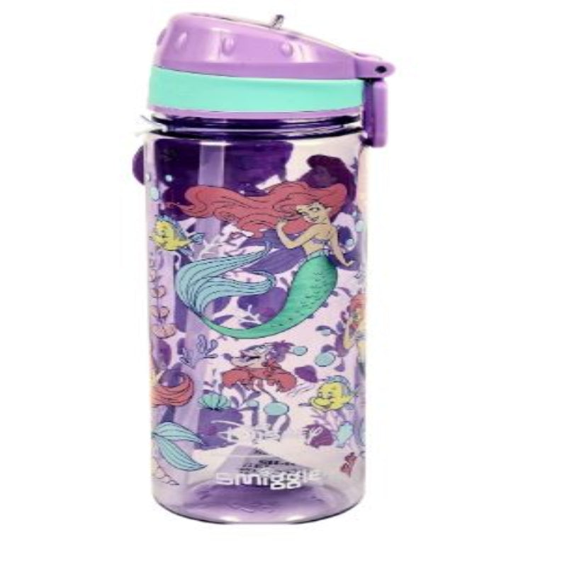 SMIGGLE Water Bottle Violet Cap Mermaid Ariel 650ML