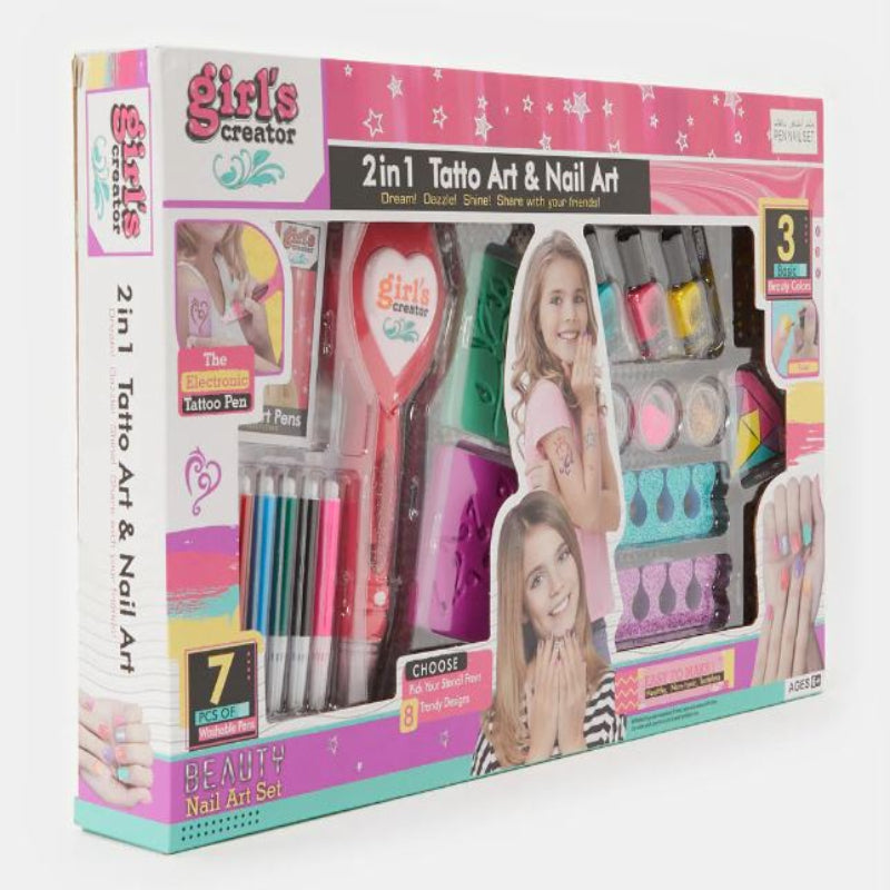 Girl's Creator 2 In 1 Tattoo Art & Nail Art