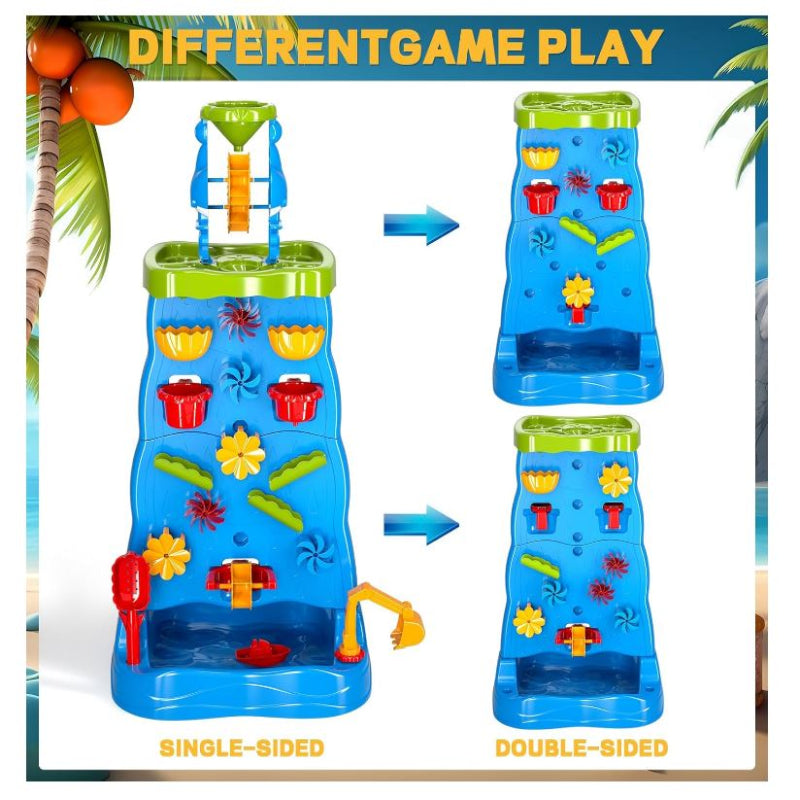 Toddlers Water Table Waterfall-like Wall - Double-Sided Water Sand Table for Kids, 32 PCS Outdoor Toys for Toddlers Age 3-8, Activity Sensory Table Summer Toys for Boys Girls Ages 4-8