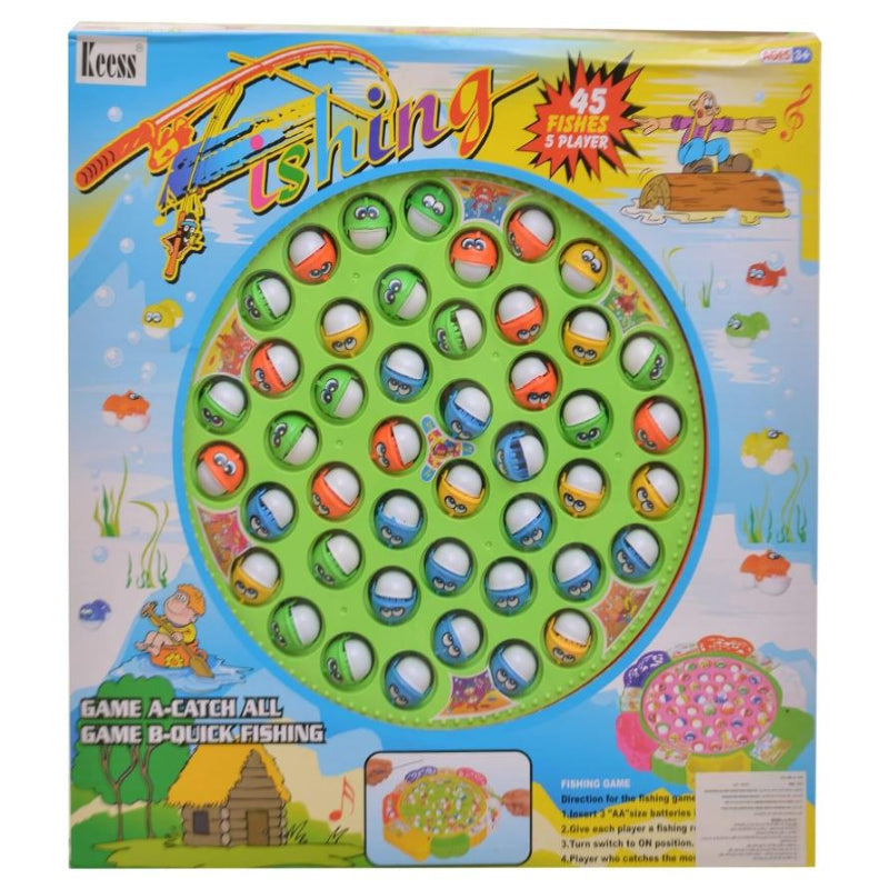 Magnetic Fishing Group Game With 45 Fish For Kids - 9259, Multi Color Dollcars-R45