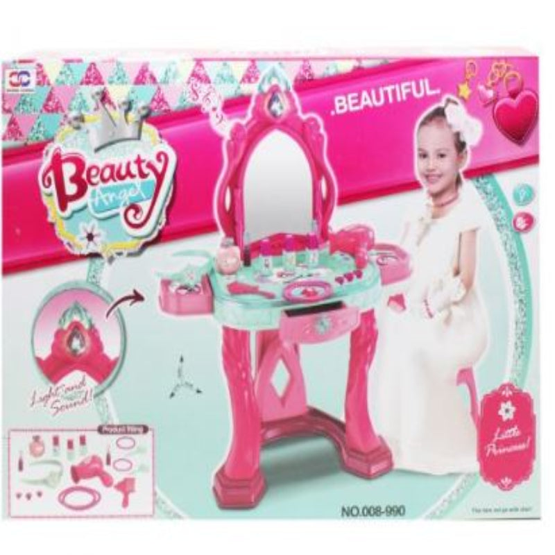 Beauty Angel Vanity mirror Dressing Table with mirror anf makeup accessories Gift Toy