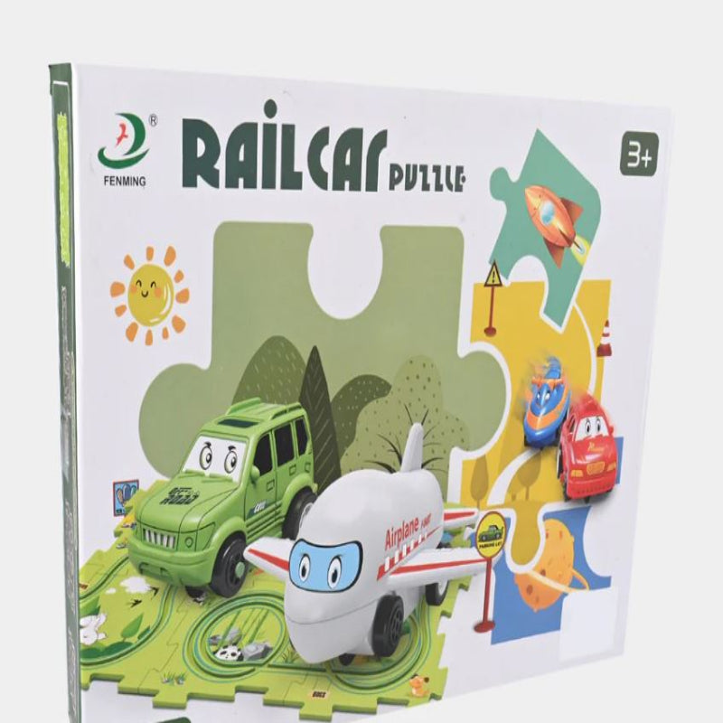13 Pcs Rail Car Puzzle Play Set For Kids