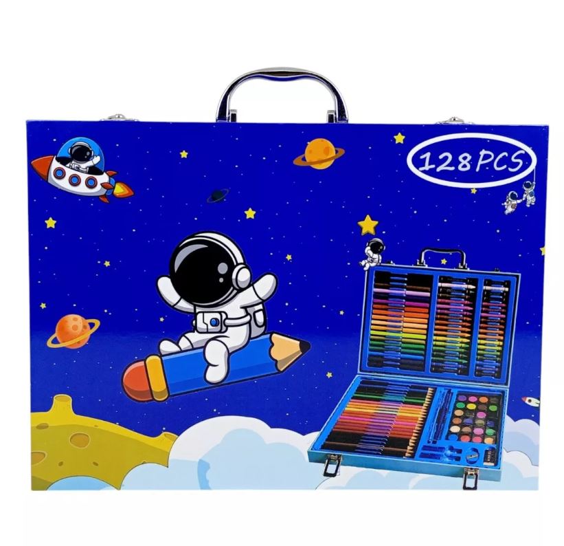 Astronaut Theme Design Customized Kids Color Set Suitcase – Set of 128 Piece | 6 Year +