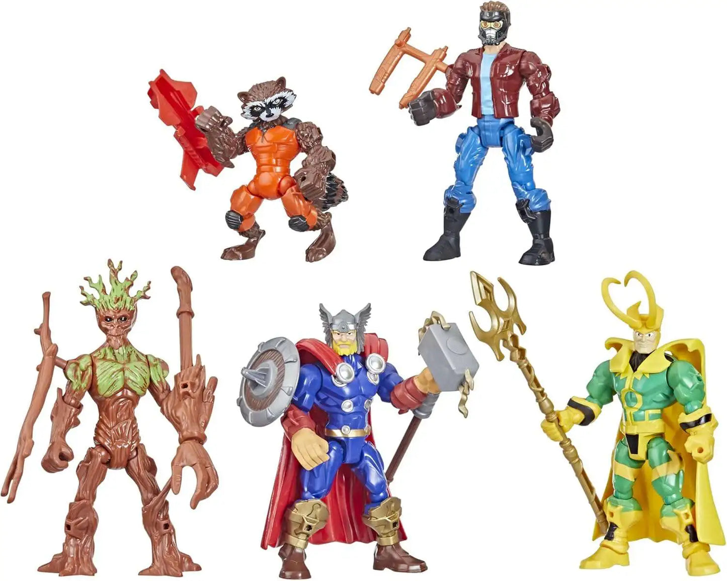 Marvel Super Hero Mashers Thor, Star-Lord, Groot, Loki & Rocket Raccoon Action Figure 5-Pack [Galaxy Mash Pack]