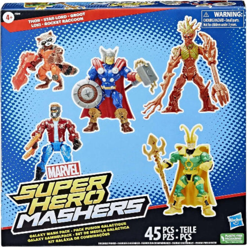 Marvel Super Hero Mashers Thor, Star-Lord, Groot, Loki & Rocket Raccoon Action Figure 5-Pack [Galaxy Mash Pack]