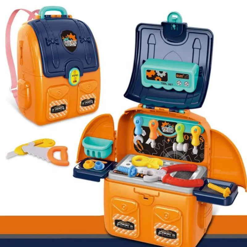 Tool Set Toy Backpack Kids Engineer 2in1