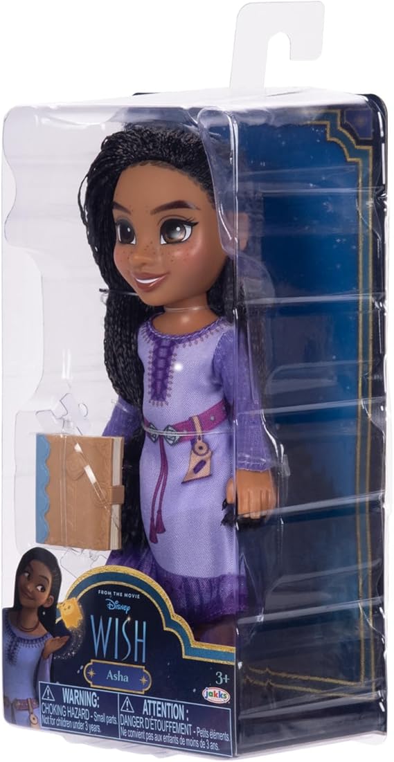 Disney Wish Asha Petite Doll 6 Inches Tall, Pocket Size with Authentic Movie Fashions