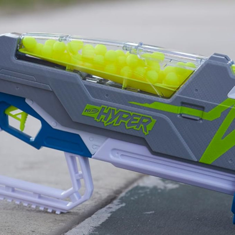 Nerf Hyper Siege-50 Pump-Action Blaster, 40 Hyper Rounds, Holds Up to 50 Rounds, Glasses, Up to 110 FPS Velocity, Easy Reload, Toy Foam Blasters