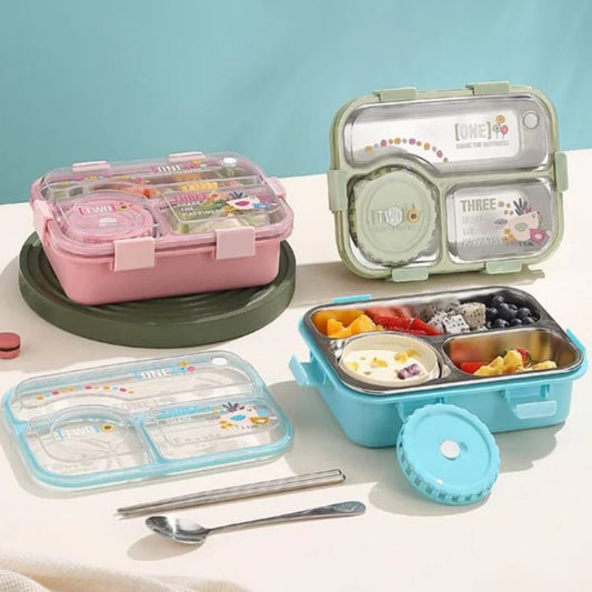 2-Compartment Stainless Steel Bento Lunch Box
