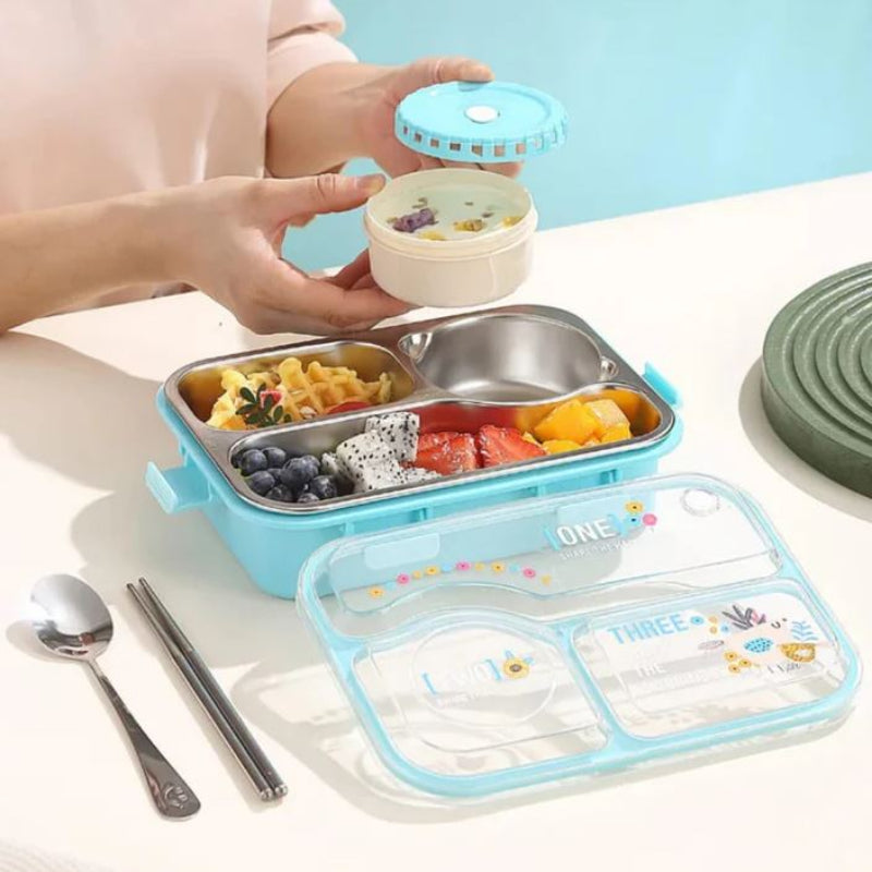2-Compartment Stainless Steel Bento Lunch Box