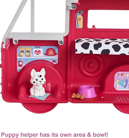 Barbie® Chelsea™ Fire Truck Playset, Chelsea™ Doll (6 inch), Fold Out Firetruck, 15+ Storytelling Accessories,Stickers 3 & Up