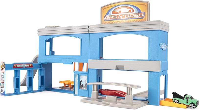 Micro Machines Micro Gas N’ Dash Expanding Playset With Exclusive Vehicle