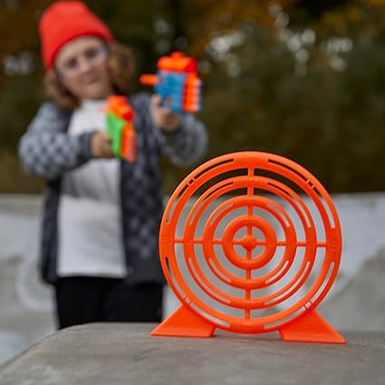 Nerf Elite 2.0 Face Off Target Set, Includes 2 Dart Blasters & Target & 12 Elite Nerf Darts, Toy Foam Blasters for Kids Outdoor Games