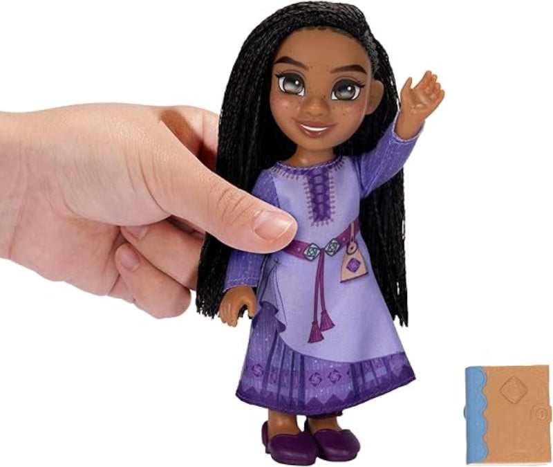 Disney Wish Asha Petite Doll 6 Inches Tall, Pocket Size with Authentic Movie Fashions