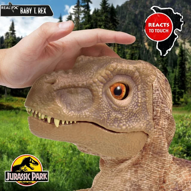 Jurassic Park World Real FX BABY T-REX Realistic Dinosaur Puppet Toy NWB Moves