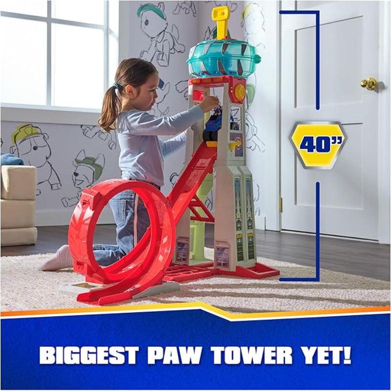 PAW Patrol Rescue Wheels Tower: Lookout Playset with Chase Figure, Police Car, Battery-Powered, for Kids Ages 3 and Up