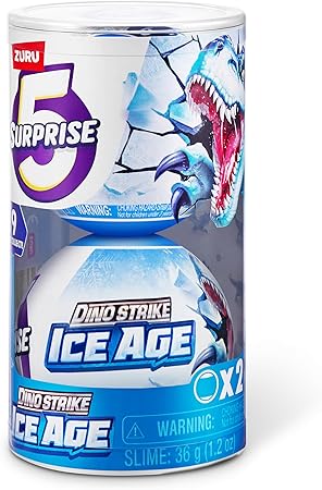 5 Surprise Dino Strike Ice Age 2 Pack by ZURU UNbox Surprise Dinosaurs, Trucks,Helicopters, Slime and More