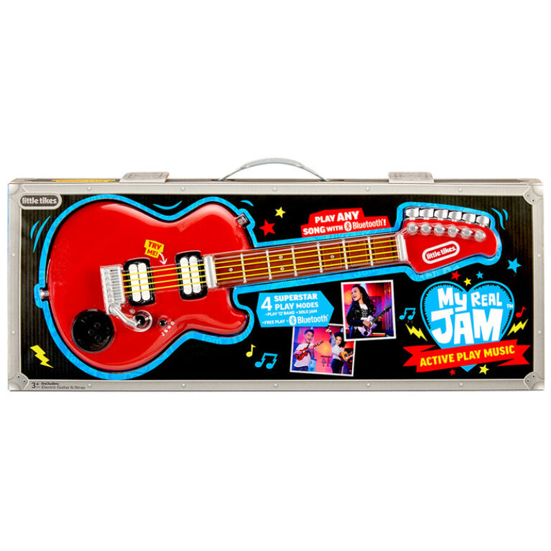 Little Tikes Toy My Real Jam Electric Guitar with Case & Strap With Bluetooth