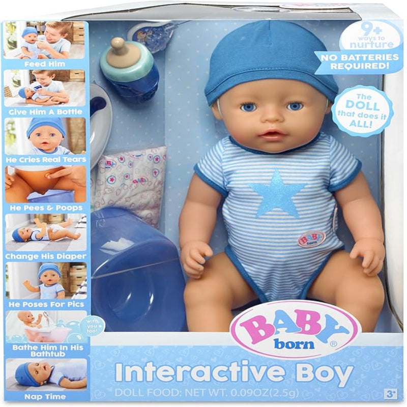 Baby Born Interactive Boy Doll, Blue