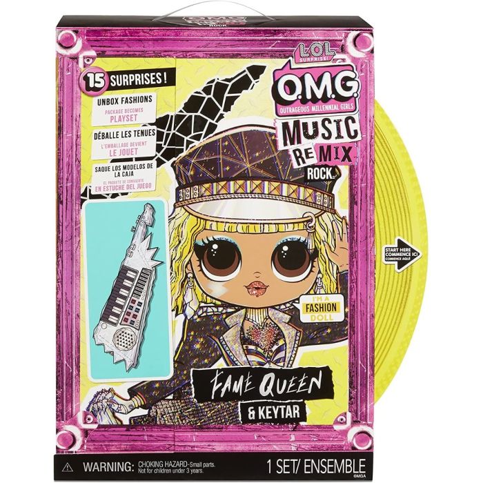 L.O.L Surprise! Omg Remix Rock Fame Queen Doll Playset 15 Pieces