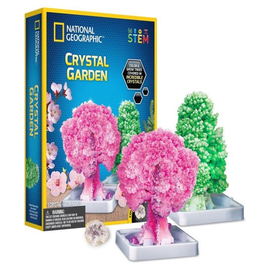 National Geographic Crystal Garden Growing Kit for Kids - Educational Science Kits for Kids Ages 8+ Grow Real Rose Quartz Crystal Trees, STEM Gifts for Boys and Girls 8+