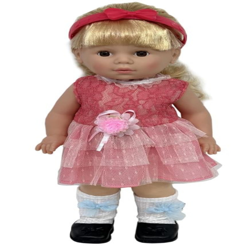 Cufan 9399C Blow Mold Body Doll with Sound and Dress, 40 cm Size