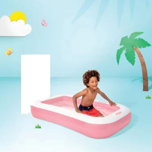 Comfy Inflatable Pool for Kids – Pink & White Fun Tub