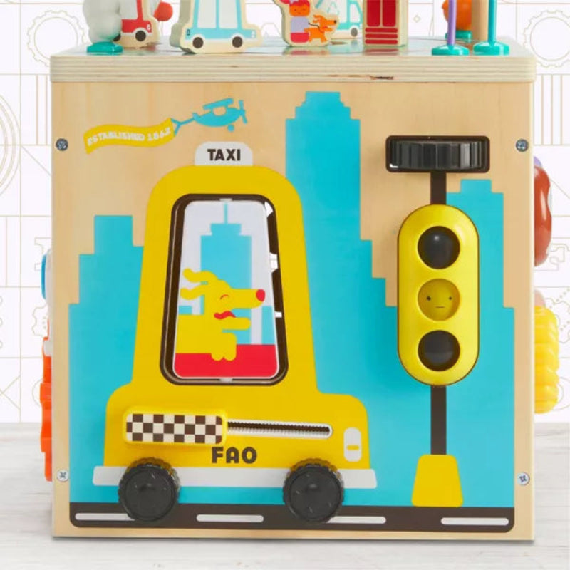 FAO Schwarz Busy City Wooden Activity Cube