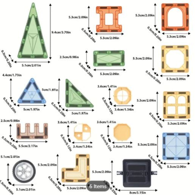 Magnetic Piece Combination 3D Diamond Magnetic Building Blocks 3-8 Years