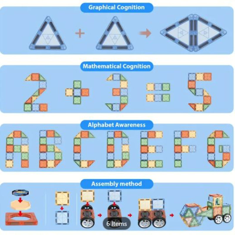 Magnetic Piece Combination 3D Diamond Magnetic Building Blocks 3-8 Years