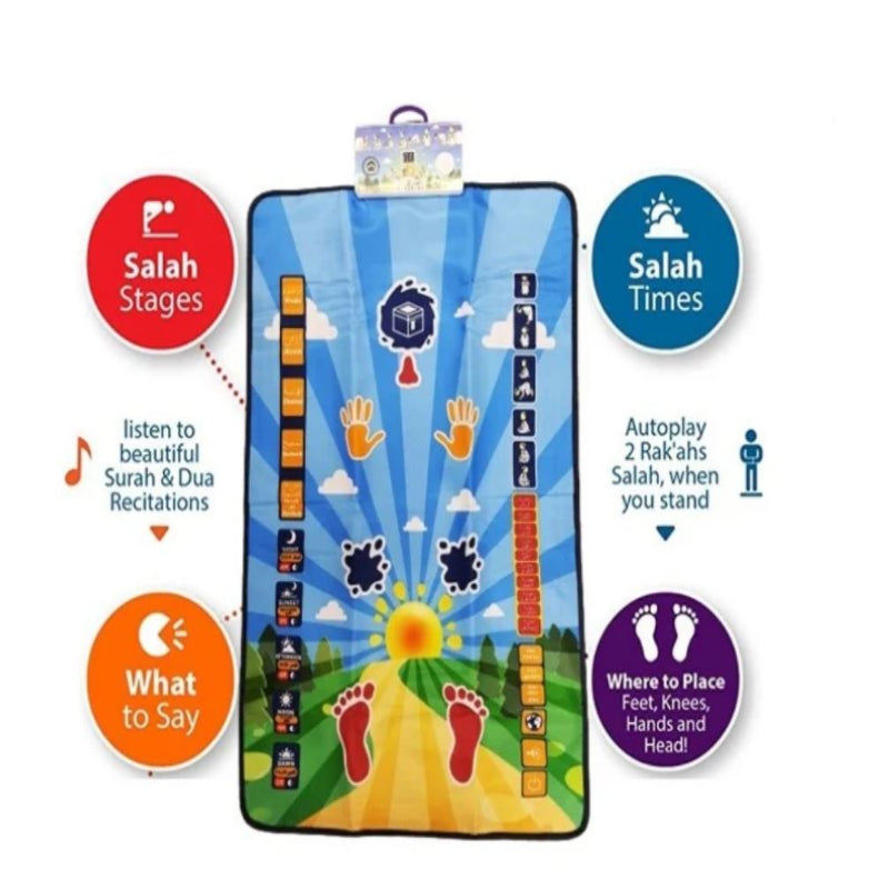 Muslim Children’s Prayer Mat with Speaker Educational Islamic Learning Mat