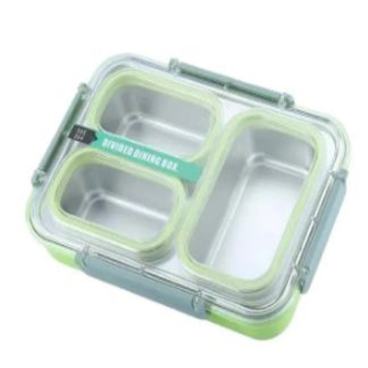 Leakproof Stainless Steel Bento Lunch Box with 3 Compartments for Kids and Adult