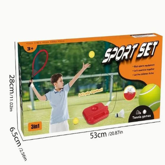 Tennis Trainer with Tennis Bounce Ball And Practice Ropes for children, Suitable for Indoor Outdoor Tennis Training.2in 1 Badminton for children, tennis trainers for kids.