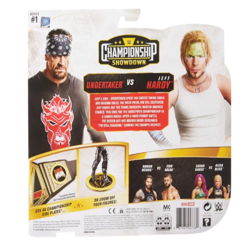 WWE Undertaker vs Jeff Hardy Championship Showdown 2 Pack 66 in Action Figures Monday Night RAW Battle Pack for Ages 6 Years Old and Up