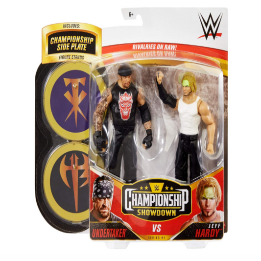 WWE Undertaker vs Jeff Hardy Championship Showdown 2 Pack 66 in Action Figures Monday Night RAW Battle Pack for Ages 6 Years Old and Up