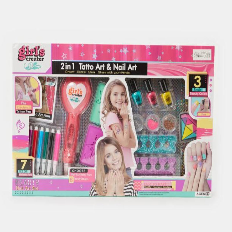 Girl's Creator 2 In 1 Tattoo Art & Nail Art