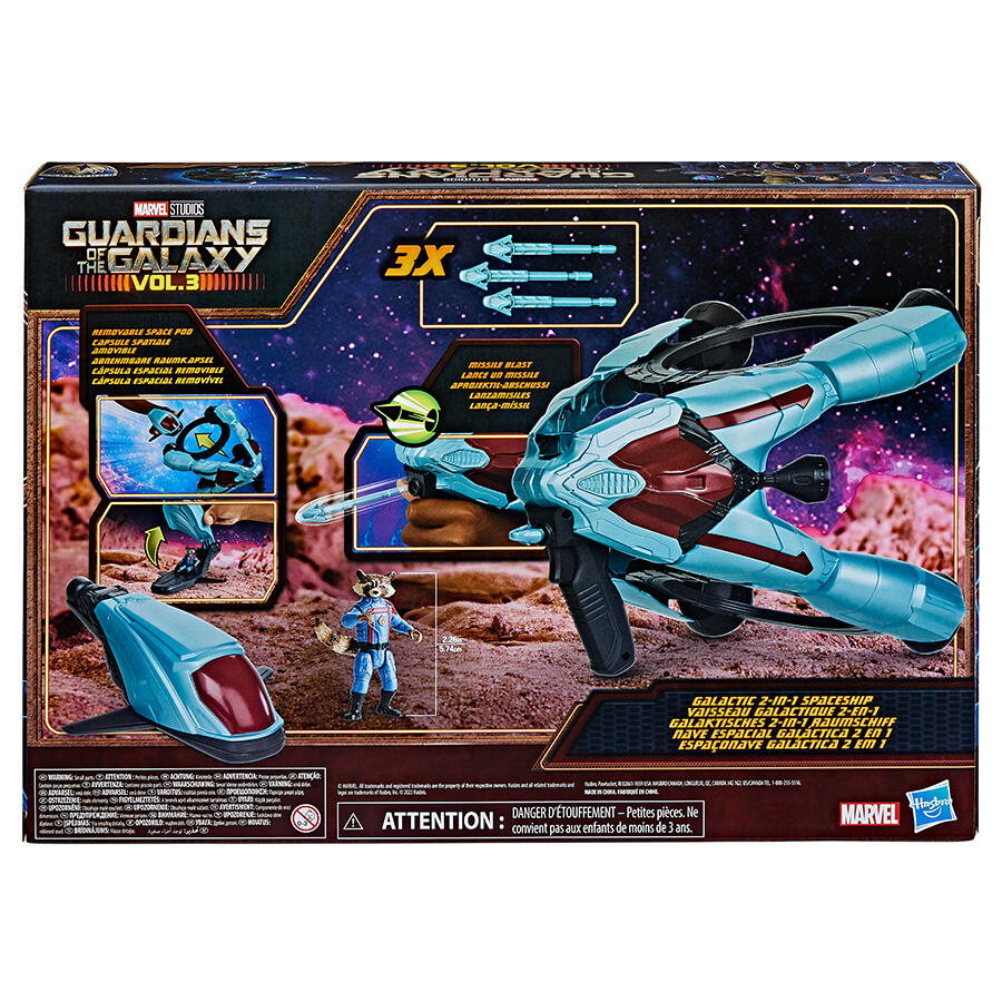 Marvel Guardians of the Galaxy Vol. 3 Epic Hero Series Galactic Spaceship Vehicle & Action Figure [with Rocket Raccoon]