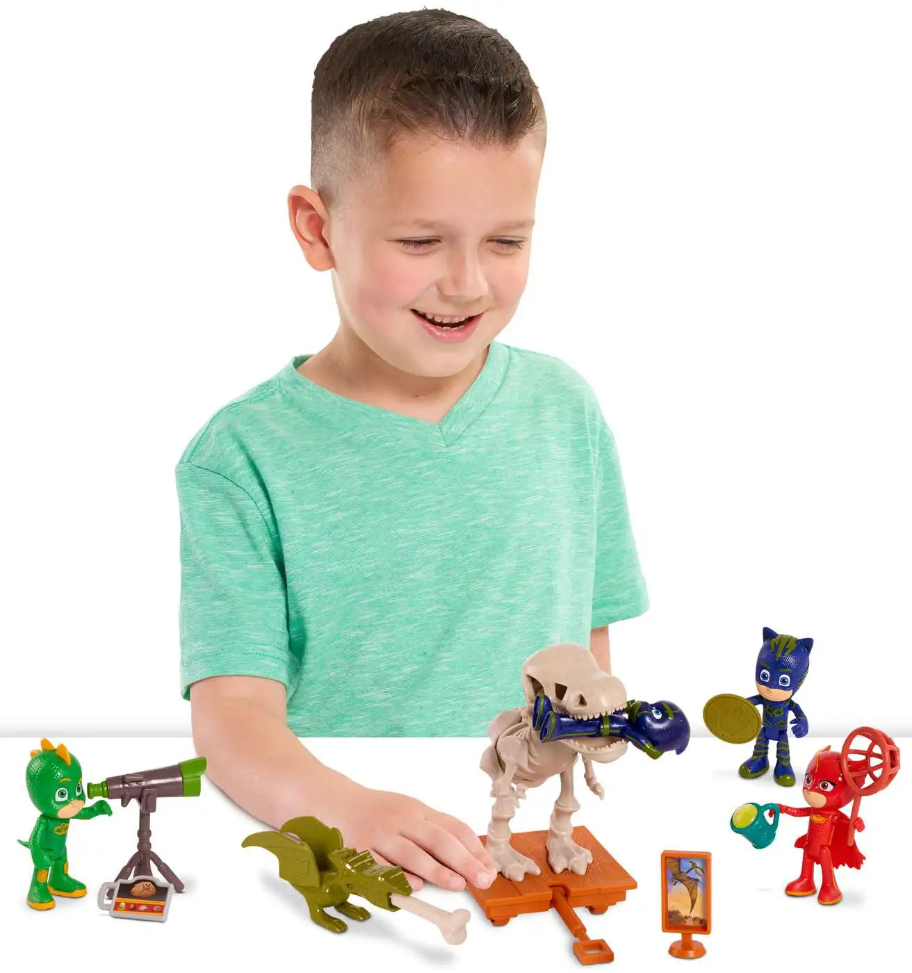 PJ Masks Dino Trouble Deluxe Figure Set 14 pcs NEW