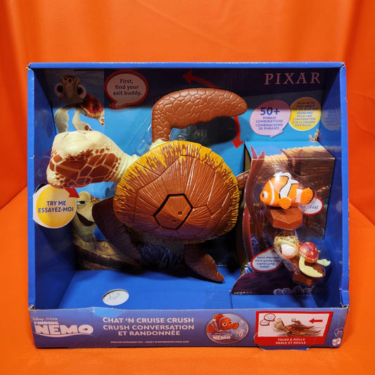 Mattel Disney Pixar Finding Nemo Toys, Crush Turtle Figure, Chat ‘n Cruise, Moving and Talking Toy, Interacts with Nemo and Squirt Smaller Figures, Gifts for Kids