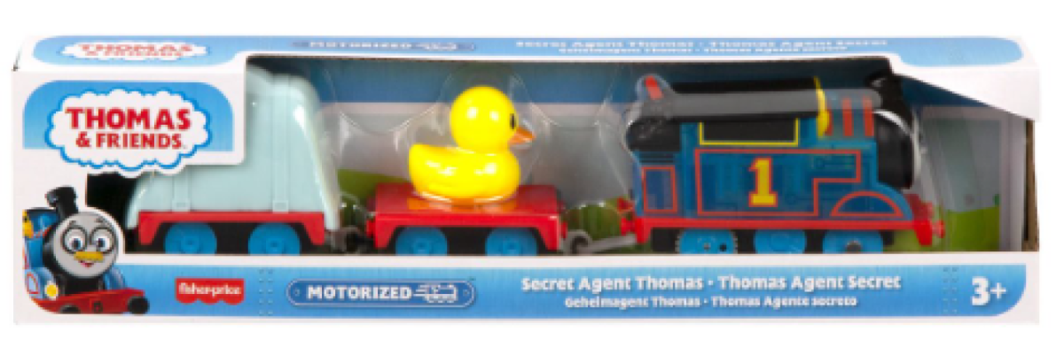 Thomas & Friends Motorized Toy Train Secret Agent Thomas Battery-Powered Engine with Cargo for Preschool Pretend Play Kids Ages 3+ Years