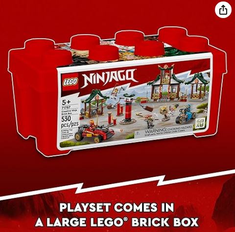 LEGO Ninjago Creative Ninja Brick Box 71787 Building Toy Set (530 Pieces)|Multicolor
